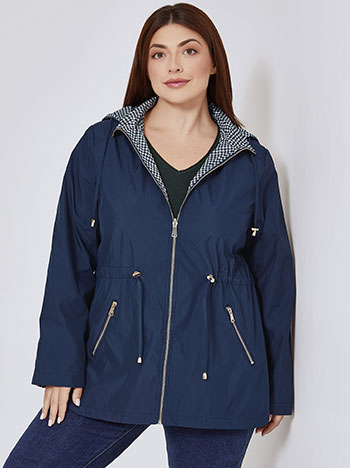 Jacket waterproof double face in dark blue