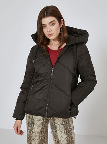 Jacket puffer with pockets in black