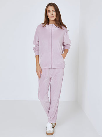 Light purple velvet tracksuit online