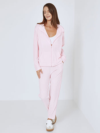 Tracksuit velvet set in pink