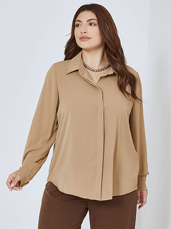 Shirt  with collar in beige