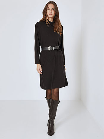 Dress knitted turtleneck in black