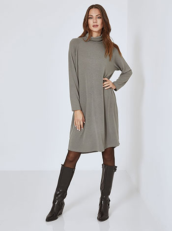 Dress knitted turtleneck in grey