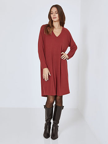 Dress oversized in wine red