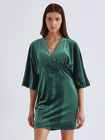 Dress mini velvet in dark green