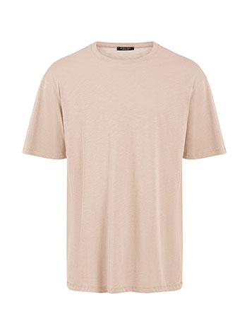 Mens t-shirt cotton in beige