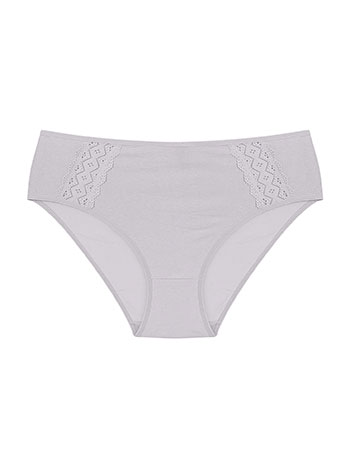 Plus size brief with cotton in grey