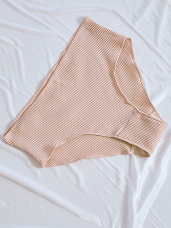 Plus size brief ribbed in peach