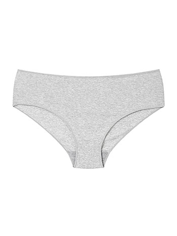 Plus size brief ribbed in grey