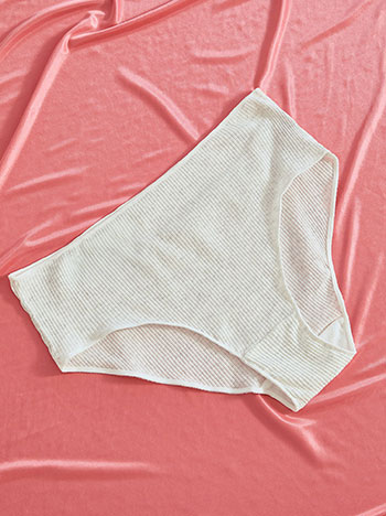 Plus size brief ribbed in off white