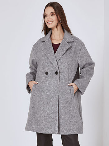 Coat with soft touch in grey