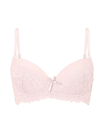 Bra with flowers in pink