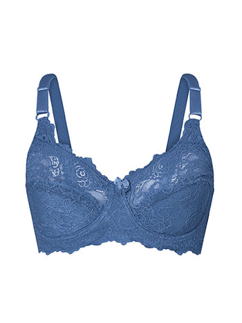 Bra with lace in dark blue