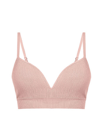 Ribbed bra in pink