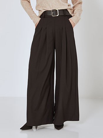 Trousers wide leg in black