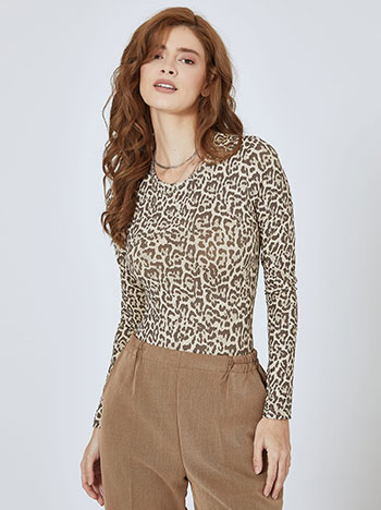 Bodysuit leopard in beige