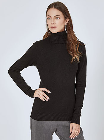 Turtleneck monochrome soft touch in black