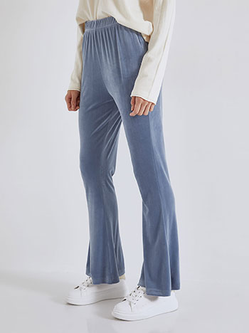 Flare trousers velvet in rough blue