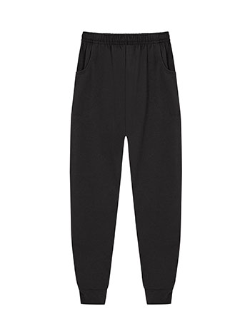 Men s sweatpants with elastic hemline in black