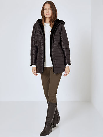 Jacket fur double face in black | Celestino