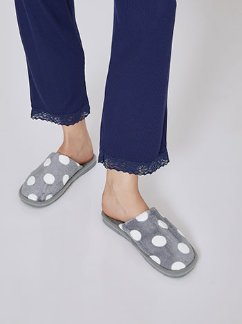 Slippers polka dot in grey