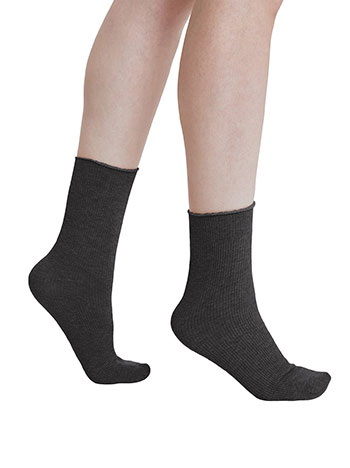 Socks thermal ribbed 500DEN in charcoal