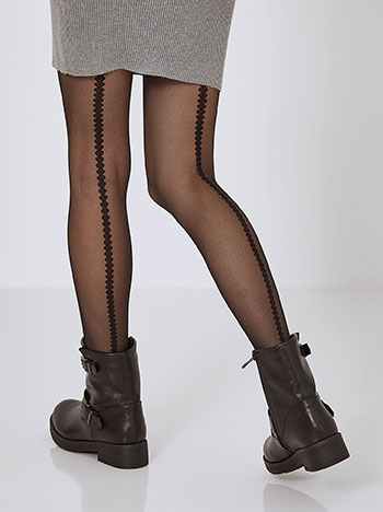 Tights with decorative seam 40 DEN in black