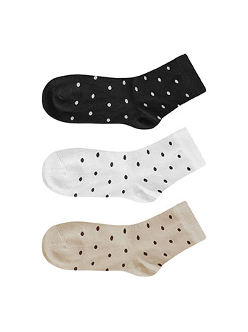 3 pack of polka dot socks in set 1