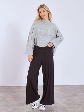 Trousers wide leg monochrome in black