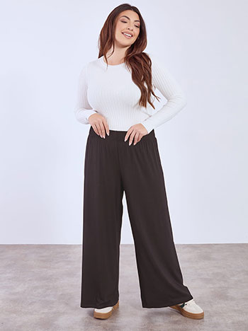 Trousers wide leg monochrome in black
