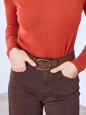 Belt suede like in brown