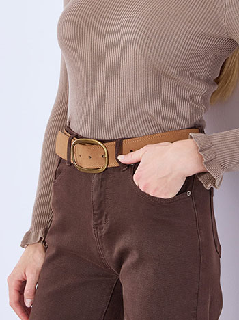 Belt suede like in camel