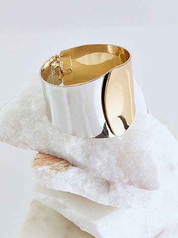 Cuff bracelet two colored in gold silver