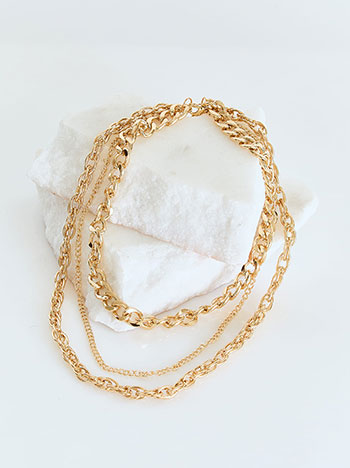 Σετ με 3 κολιέ αλυσίδες σε χρυσαφί