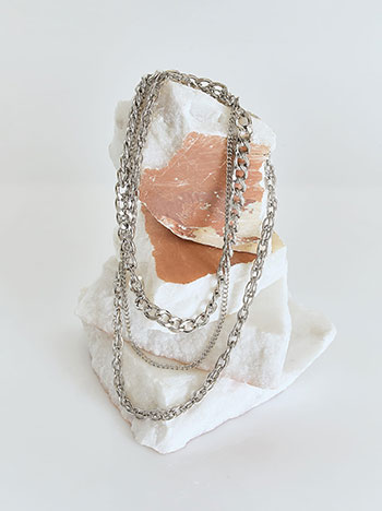 Σετ με 3 κολιέ αλυσίδες σε ασημί