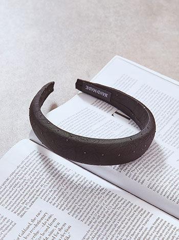 Headband satin with strass in black