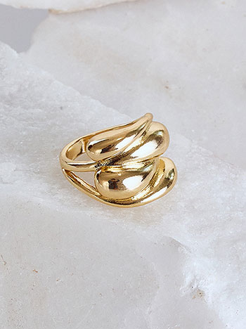 Δαχτυλίδι ανάγλυφο σε χρυσαφί