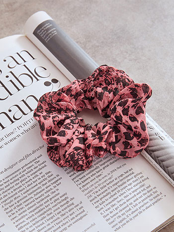 Λαστιχάκι μαλλιών εμπριμέ σε κόκκινο