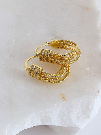 Earrings with strass details in gold