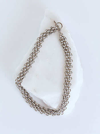 Κολιέ αλυσίδα ανοξείδωτο ατσάλι σε ασημί