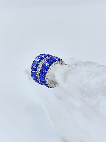 Earrings with strass stones in blue