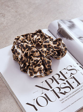 Λαστιχάκι μαλλιών λεοπάρ σε καφέ