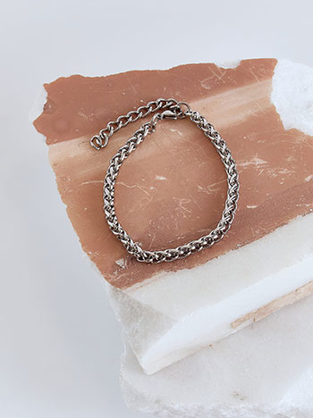 Chain bracelet stainless steel in silver