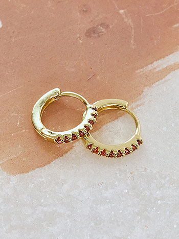 Hoops mini with strass in wine red