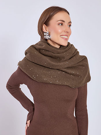 Κασκόλ με παγιέτες σε καφέ