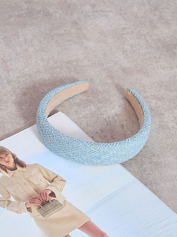 Στέκα μαλλιών tweed σε γαλάζιο