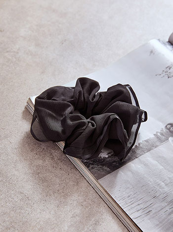 Λαστιχάκι μαλλιών μονόχρωμο σε μαύρο