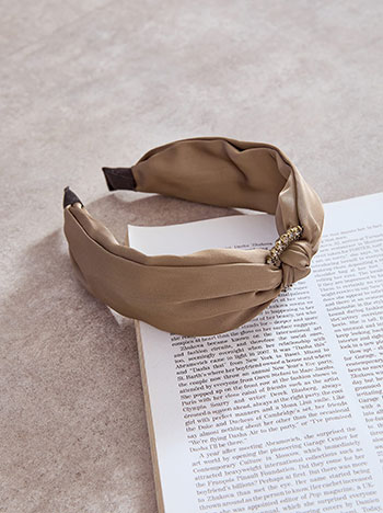 Στέκα με strass αγκράφα σε καφέ