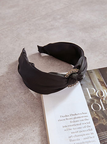 Στέκα με strass αγκράφα σε μαύρο