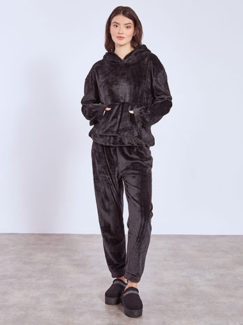 Σετ φόρμας fleece σε μαύρο